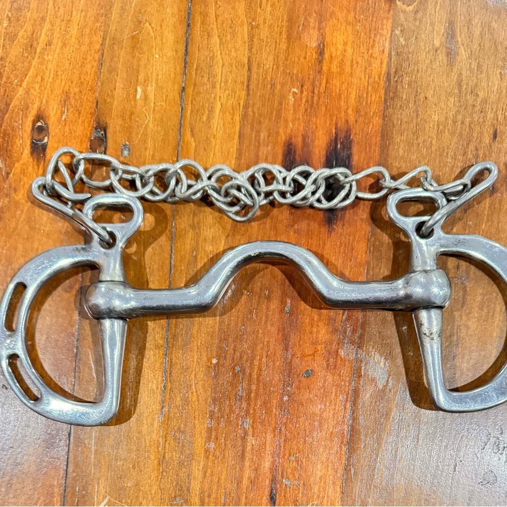 Premium Silver Horse Bit with Chain